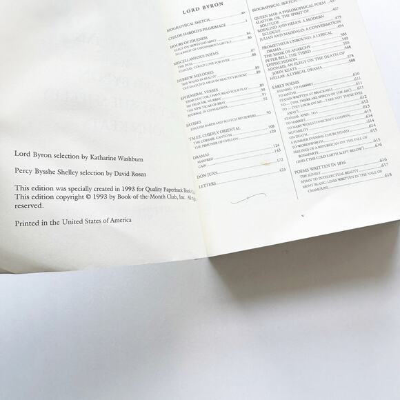 The Great Romantics Selected Poems by Lord Byron Percy Bysshe Shelley John Keats - Picture 7 of 7